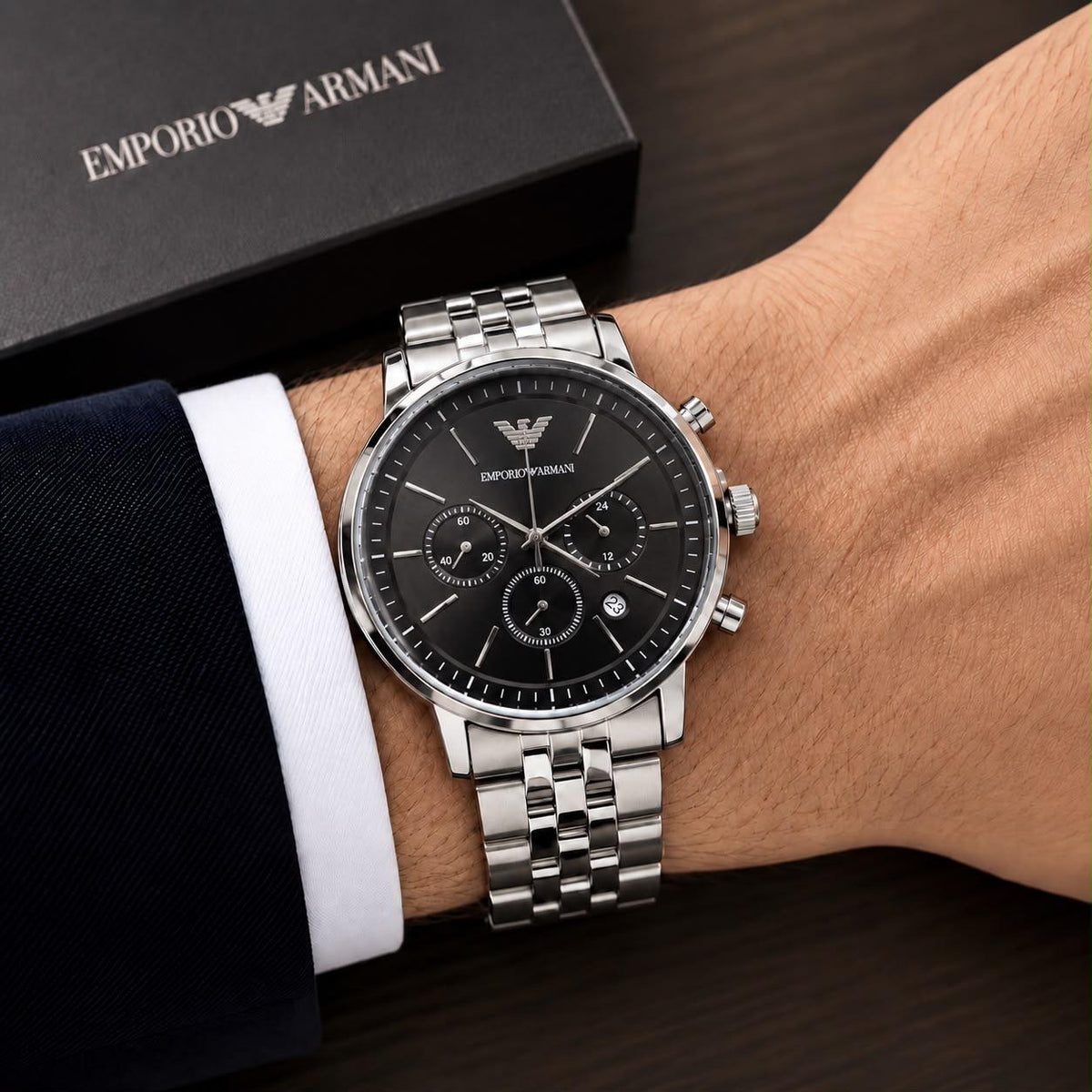 Men's Chronograph Stainless Steel Wrist Watch